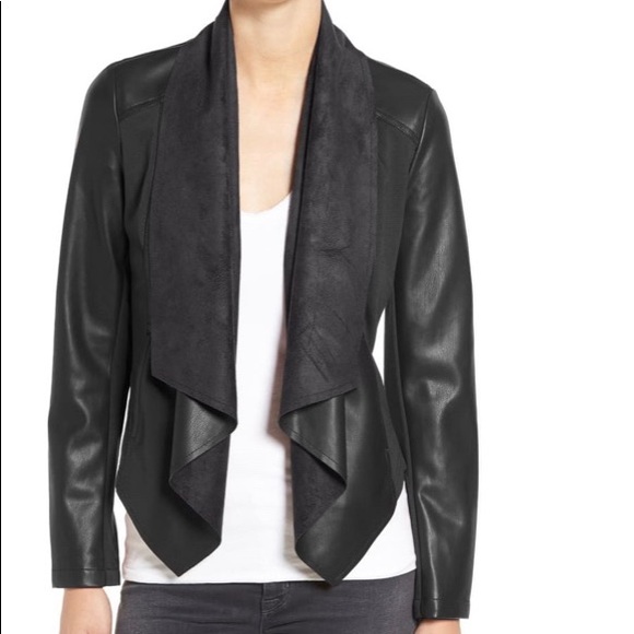 Kut from the Kloth Jackets & Blazers - 'Ana' Faux Leather Drape Front Jacket